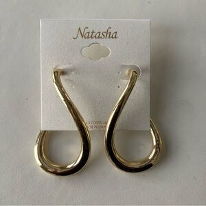 Natasha Couture Gold Teardrop Earrings